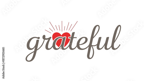 Expressing heartfelt appreciation with elegant script typography and a vibrant red heart motif