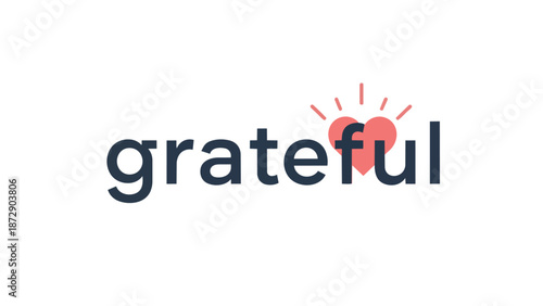 A striking graphic design articulating the profound sentiment of being grateful, featuring stylized text and bright, interconnected hearts radiating