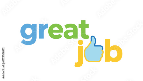 Vibrant graphic conveying appreciation and success with a cheerful thumbs-up gesture for excellent work