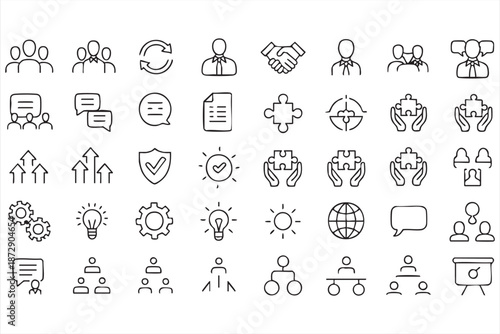 Management and Strategy Icons for Business Planning Platforms