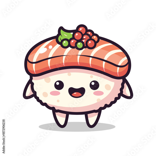 Cute Cartoon Sushi Character Illustration