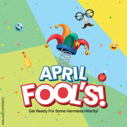 april fools day poster- vector