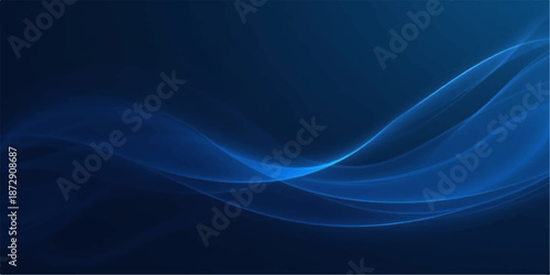 Abstract blue wave background featuring a flowing fractal design with soft light curves and digital motion lines for a modern wallpaper texture