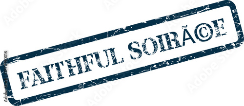 Faithful Tradition Dark Blue Distressed Stamp for Upholding Valued Customs