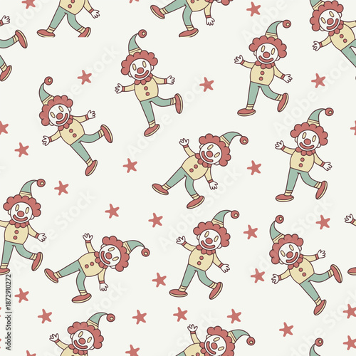clown gift wrap pattern