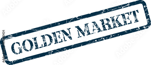 Golden Market rubber stamp conveys success and premium quality in financial trading