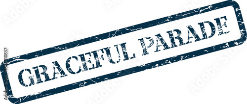 Graceful Parade blue stamp represents elegant public processions and festive celebratory events
