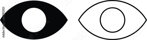 Eye icon set. Vision and sight symbols. View sign. Optical and watch design. 
Watch icon set. Eye look symbols. Visibility sign
