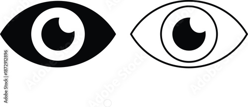 Eye icon set. Vision and sight symbols. View sign. Optical and watch design. 
Watch icon set. Eye look symbols. Visibility sign
