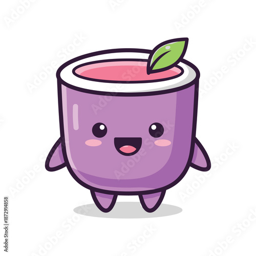 Purple Drink Cartoon Character Illustration