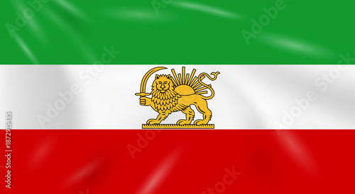 Tableau sur toile Old Iran Flag with Lion