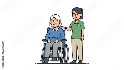 Caregiver assisting senior in a wheelchair
