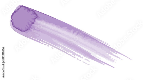 A single, broad brushstroke of light purple paint, fading from opaque to translucent.