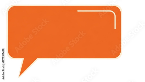 An orange speech bubble icon on a white background