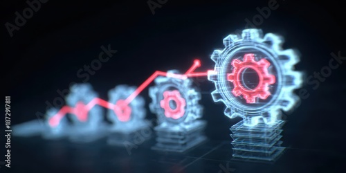 growth oriented enterprise workflow illustrating operation aligned with efficiency while progress leads improvement to increase profit and result