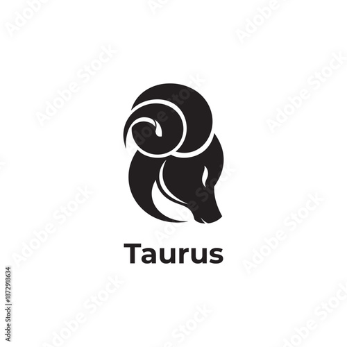 simple black taurus zodiac symbol