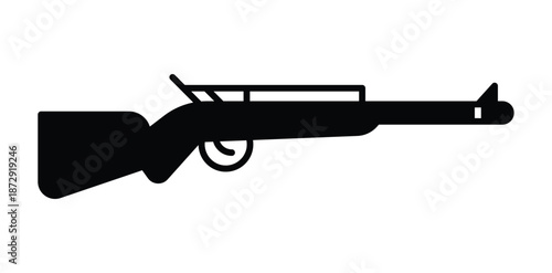 Black silhouette of a traditional rifle with detailed features and outline