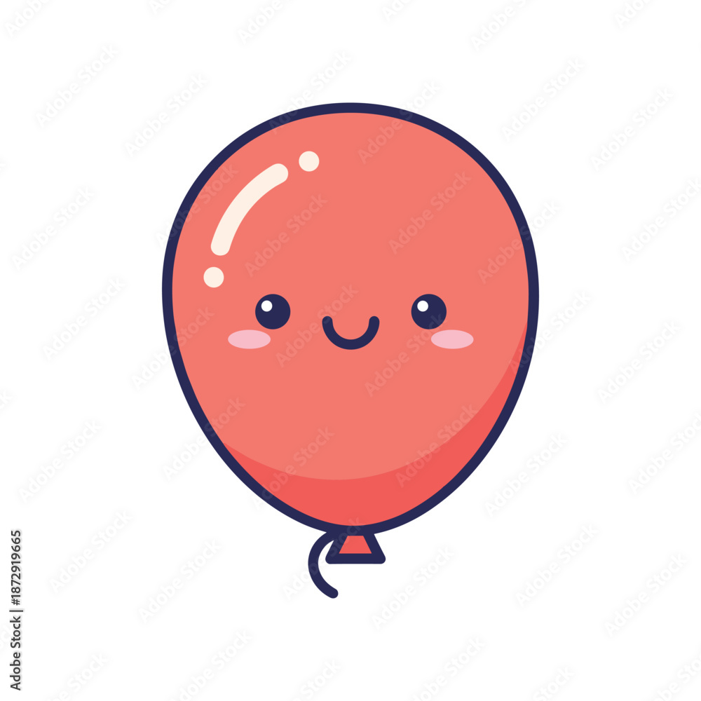 Obraz premium Cute Red Balloon Vector Illustration