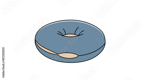 Comfortable blue donut-shaped pet bed for cats and small dogs, cozy animal sleeping cushion