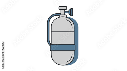 Scuba Diving Oxygen Tank Icon Vector Illustration - Compressed Air Cylinder Symbol