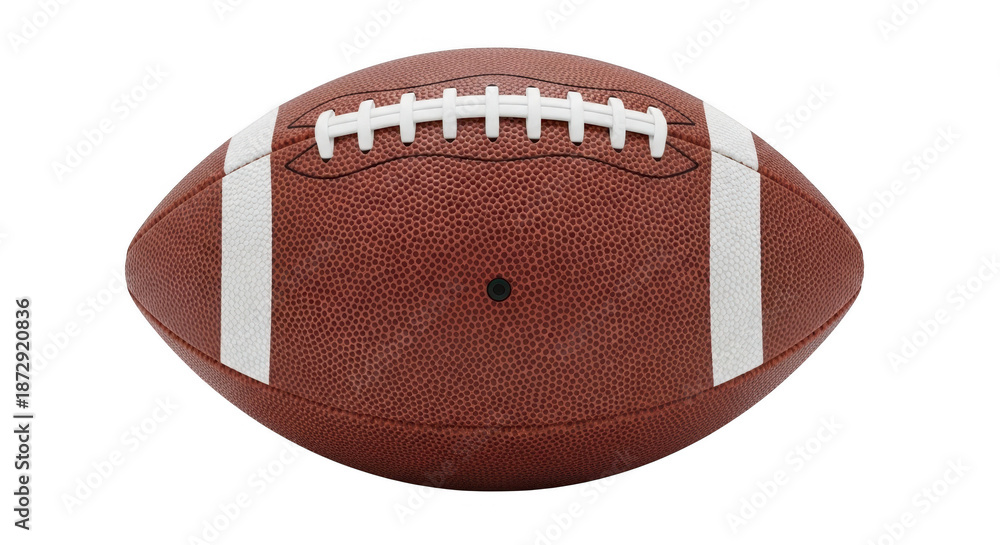 Naklejka premium American football ball isolated on transparent background with detailed texture and white laces isolated on transparent background