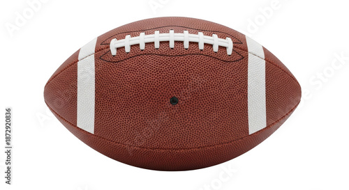 American football ball isolated on transparent background with detailed texture and white laces isolated on transparent background