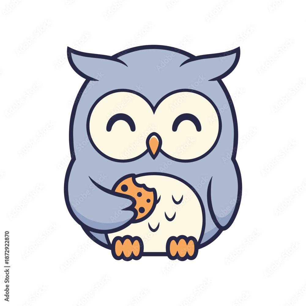 Obraz premium Adorable Cartoon Owl Hugging Chick Illustration