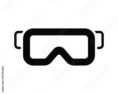 Black Silhouette of Protective Goggles for Safety and Vision Protection