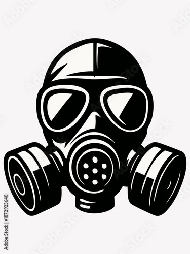 Gas Mask Icon Silhouette Vector Illustration