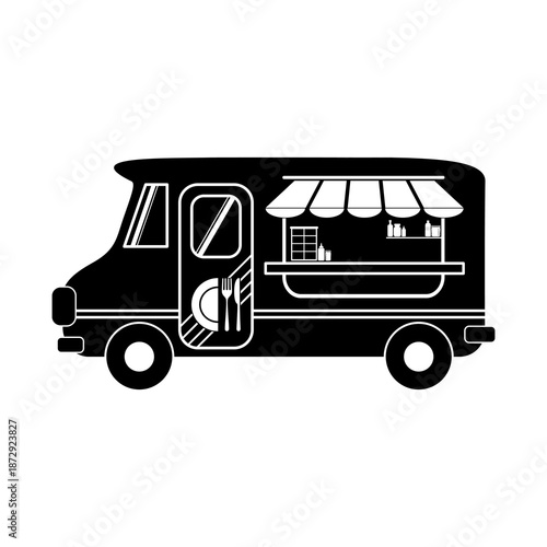 food truck icon isolated on white background. flat vector illustration design