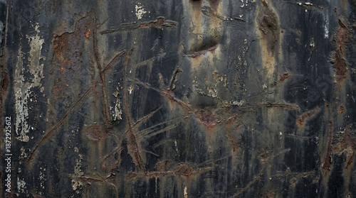 An abstract nature pattern featuring old wood and tree bark textures reflected on a cold winter lake surface with grunge stone and forest elements