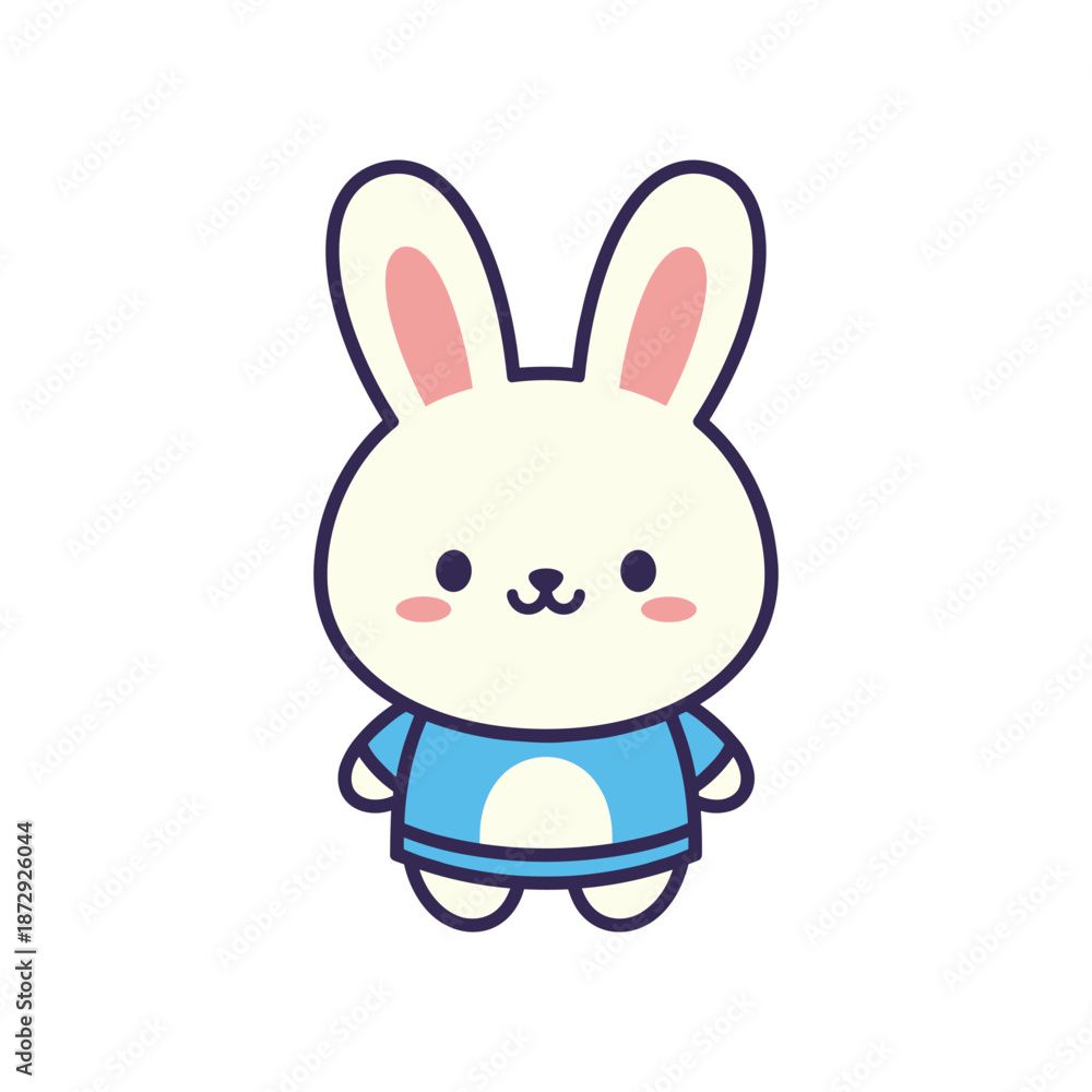 Obraz premium Adorable Cartoon Rabbit Character Illustration