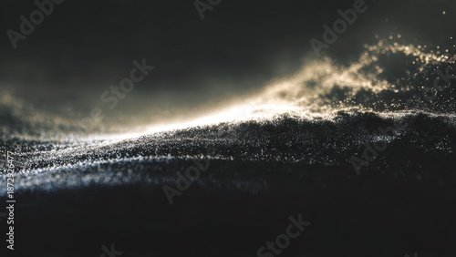 Dark wave with sparkling water and sunlight sparkle Lailat al Qadr