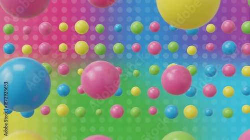 Wallpaper Mural Colorful spheres floating against a vibrant textured background animation Torontodigital.ca