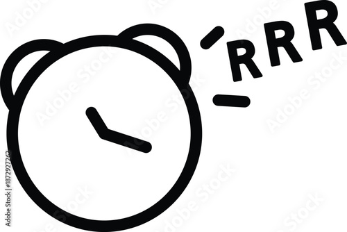 Loud ringing alarm clock in morning