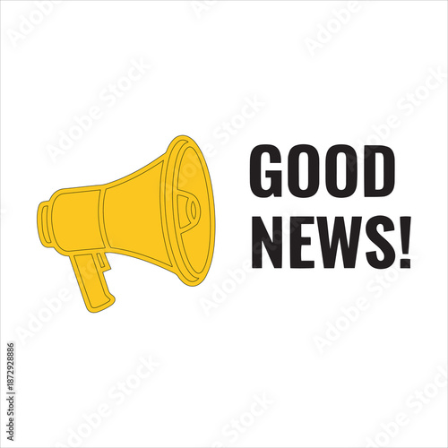 Good News Positive Announcement Hand Microphone Logo