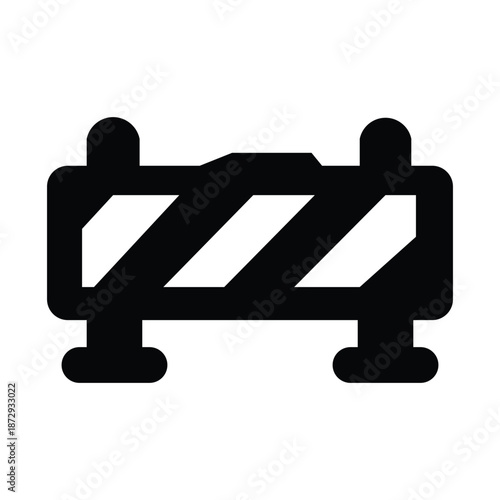 Minimal traffic barrier icon representing roadblock construction zone and temporary traffic control