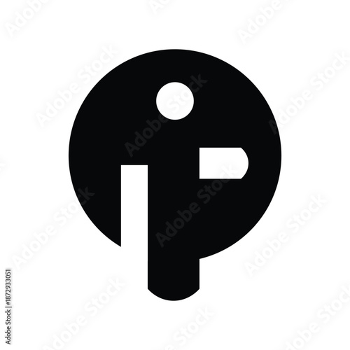 Minimal parking sign icon representing designated parking area and vehicle stopping point