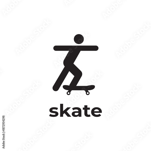 simple black skate icon design template