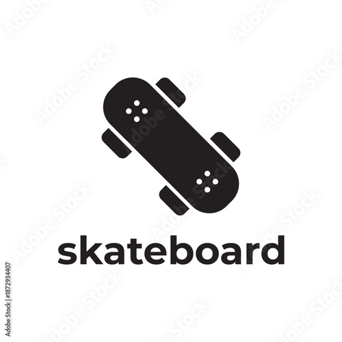 simple black skateboard icon design template
