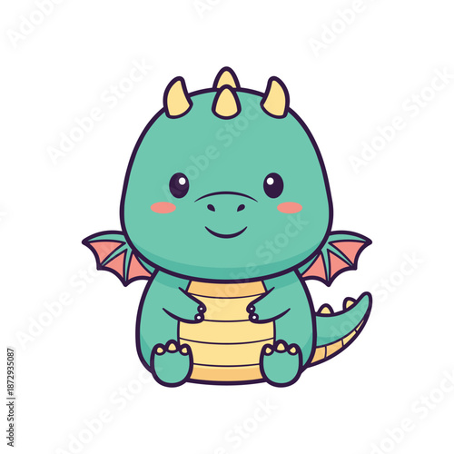 Adorable Cartoon Dragon Illustration