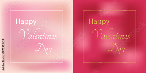 Print Elegant Valentine’s Day gift card Design in Pink and Red with Gold and White Typography