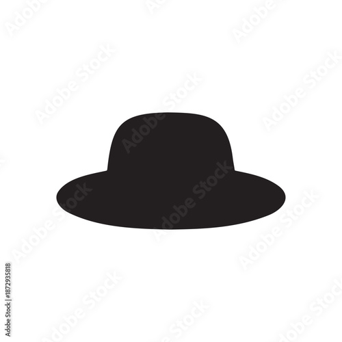 Jewish hat silhouette icon vector flat design.