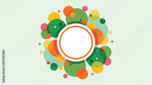 Colorful abstract design with circles and blank space for text
