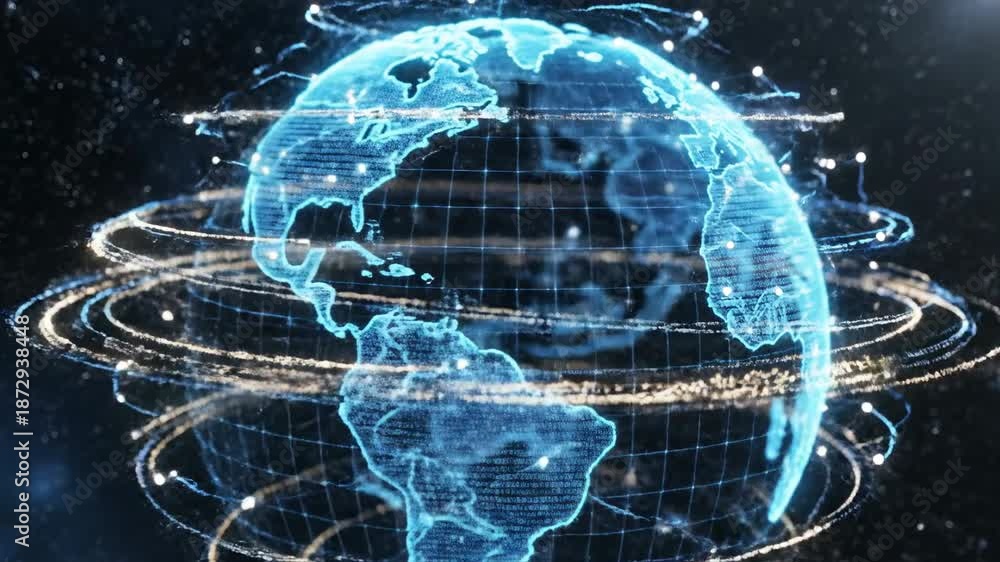 custom made wallpaper toronto digitalDigital earth globe futuristic technology concept network connection visualization
