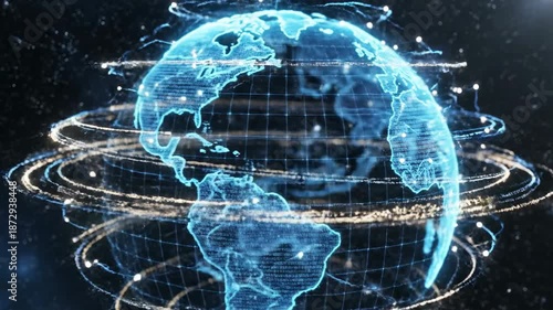 Wallpaper Mural Digital earth globe futuristic technology concept network connection visualization Torontodigital.ca