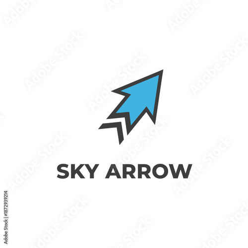 Free Download Modern Sky Arrow Rocket Logo with Blue Upward Direction for Business Growth and Tech Startup - GFXLoad