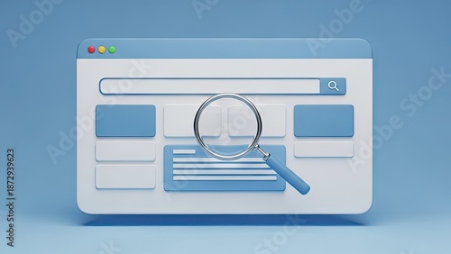 Web Browser Interface with Magnifying Glass for Search Engine Optimization.