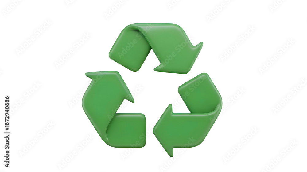 Obraz premium Green Recycling Symbol Made of Paper.