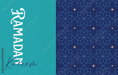 Ramadan Kareem Islamic Greeting Card Background Illustration